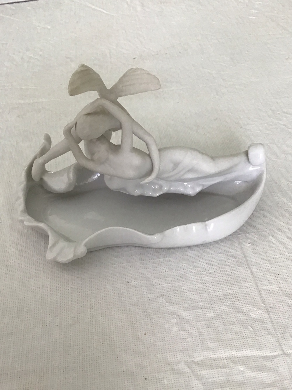 Vintage Home Romantic Cupid Statues White Porcelain by Eros and Psyche. ##
